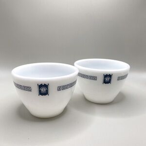 2 Vintage Corningware Bradford House Cream Sugar Condiment milk glass bowl dish